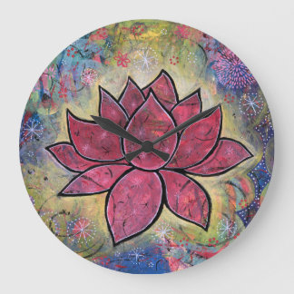 Grande Relógio de Lotus Colorido e Pacífico