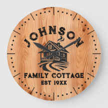 Relógio de madeira de cedro personalizado da Cabin