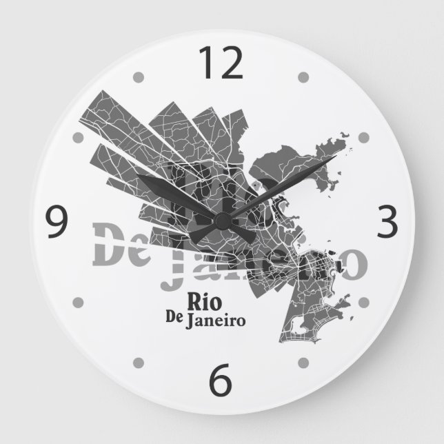 Grande Relógio de Mapa do Rio de Janeiro (Frente)