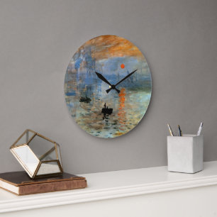 Grande Relógio de Muro com a Impressão de Claude Monet, S