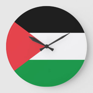 Grande Relógio de Muro com Bandeira da Palestina