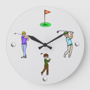 Grande Relógio de Muro de Golfistas Masculinos
