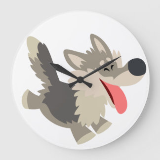Grande Relógio de Muro de Lobo de Cartoon Gelado