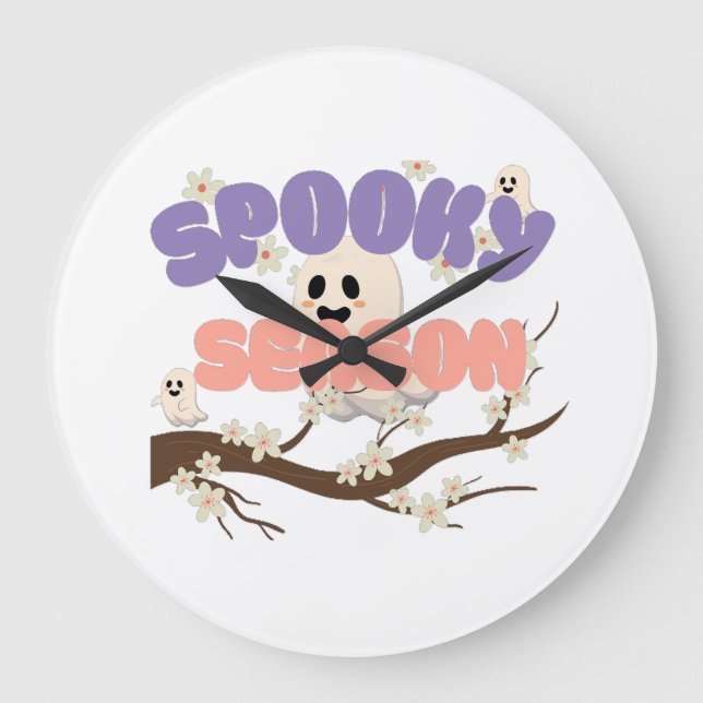 Grande Relógio de Muro de Spooky - Decoração do Halloween (Frente)