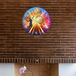 Grande Relógio de Muro do Entusiasta Badminton