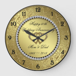 Grande Relógio de Muro do Ouro Clássico