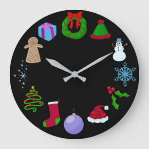 Grande Relógio De Natal Festivo E Bonito