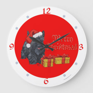 Grande Relógio de Natal Terrier escocês