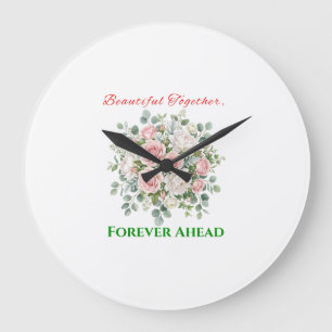 Grande Relógio de Noiva com Flores Elegantes