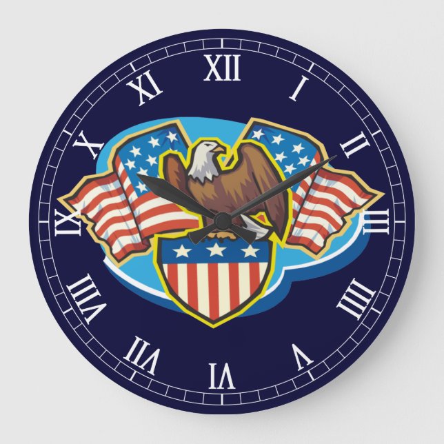 Grande Relógio de Numerais Romanos do American Eagle Roun (Frente)