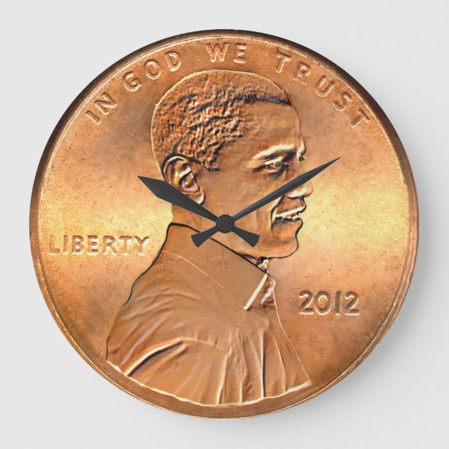 Grande Relógio de Obama Penny 2012 (Frente)