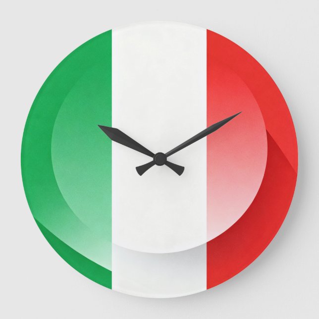 Grande Relógio de Parede com Bandeira Italiana Mod (Frente)