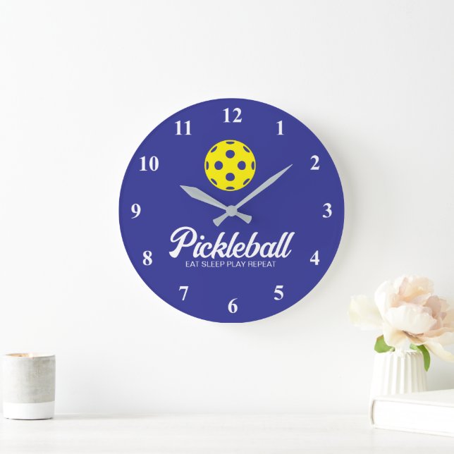 Grande relógio de parede de esportes de pickleball (Lar)