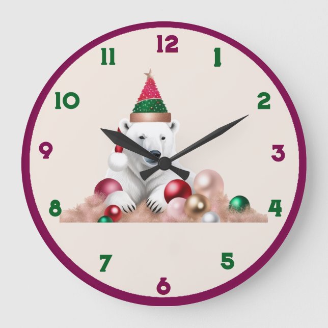 Grande Relógio de Parede, Quadro de Madeira Natural Arred (Frente)