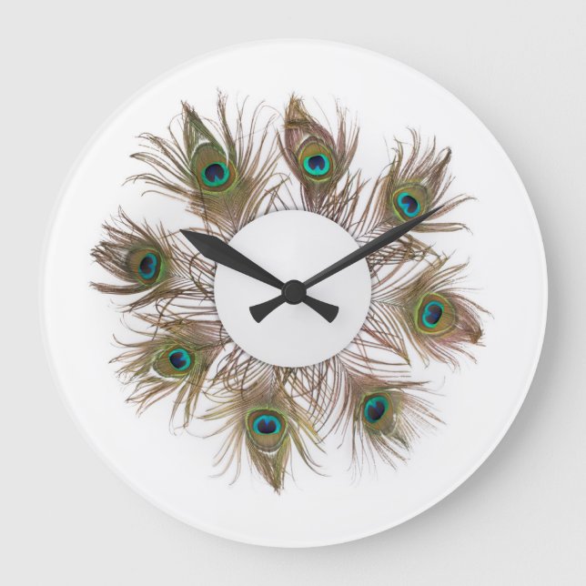 Grande Relógio de Penas de Peacock (Frente)