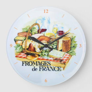Grande Relógio de Pizza. Queijos da França