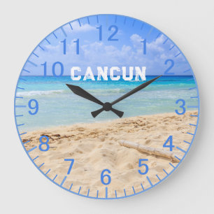 Grande Relógio de Praia de Areia Azul Personalizado