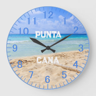 Grande Relógio de Praia de Areia Azul Personalizado