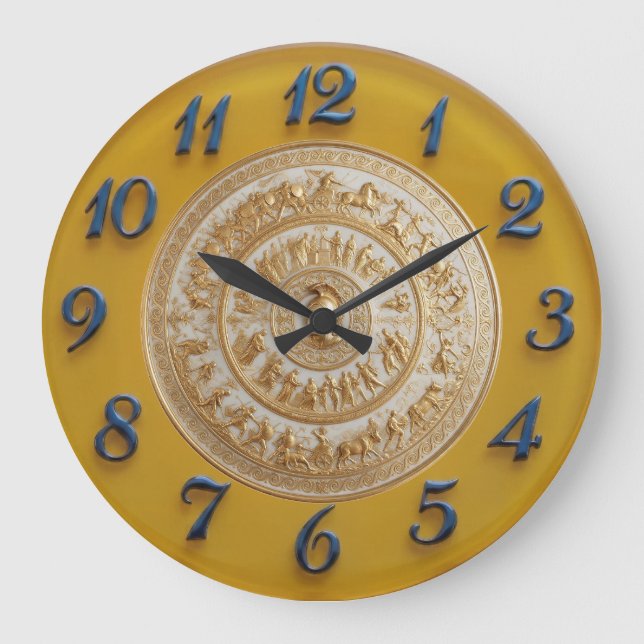 Grande Relógio de Rodada Maior Escudo de Aquiles Dial de  (Frente)