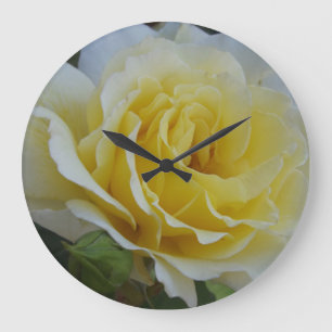 Grande Relógio de rosa branco e amarelo