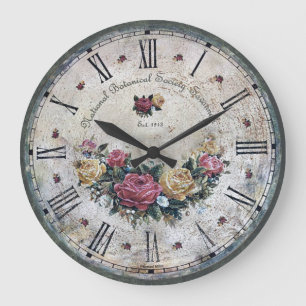 Grande Relógio de Rosas Vintage
