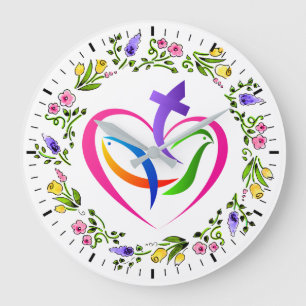 Grande Relógio de Símbolos Cristãos