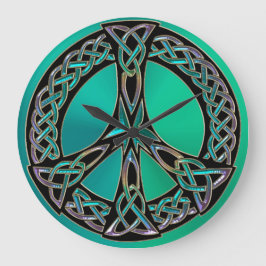 Grande Relógio de Sinal de Paz do Rainbow Celtic Knot
