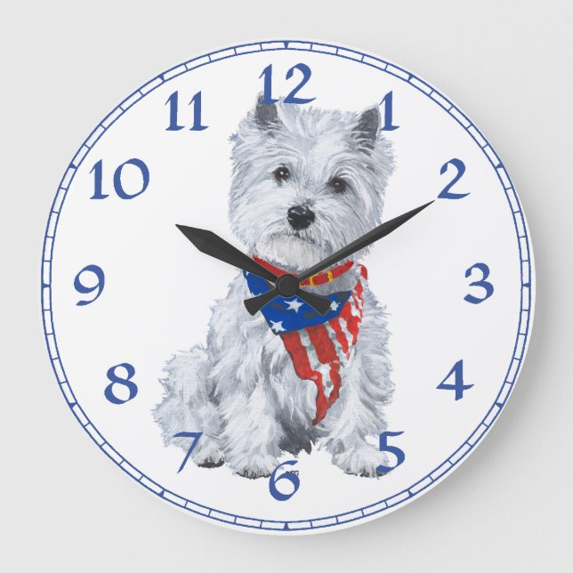 Grande Relógio de Terrier Branco de West Highland (Frente)