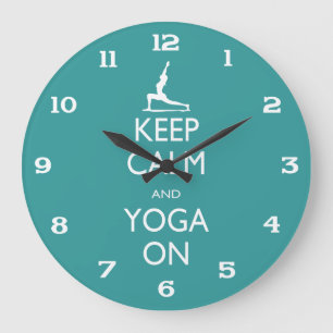 Grande Relógio de Yoga - Mantenha a calma e Yoga ligado