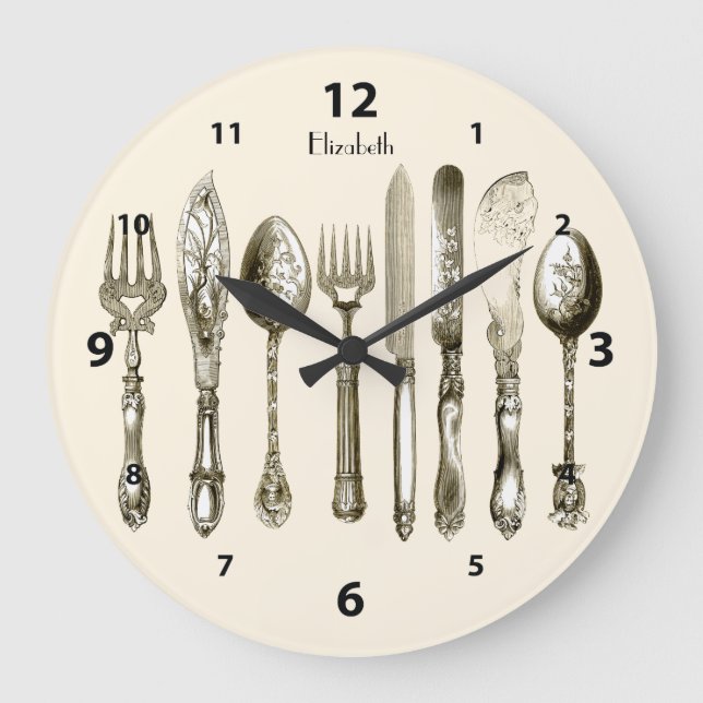 Grande Relógio do Conjunto de Dinheiro da Vintage Cutlery (Frente)
