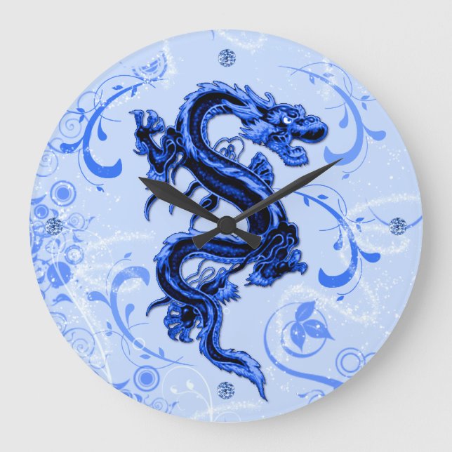 Grande Relógio do Dragão Blue Fantasy (Frente)