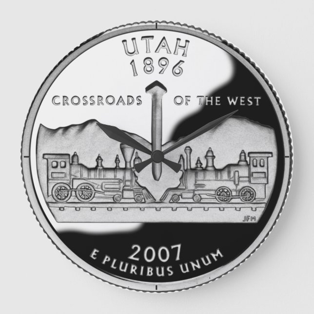 Grande Relógio do Quarter do Estado de Utah Faux (Frente)
