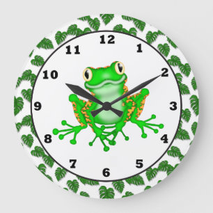 Grande Relógio do sapo de árvore verde