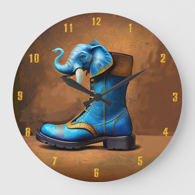 Grande Relógio do Steampunk Elephant Boot (Frente)