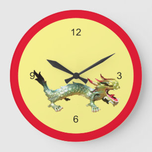 Grande Relógio - Dragão Oriental no Quadro Vermelho