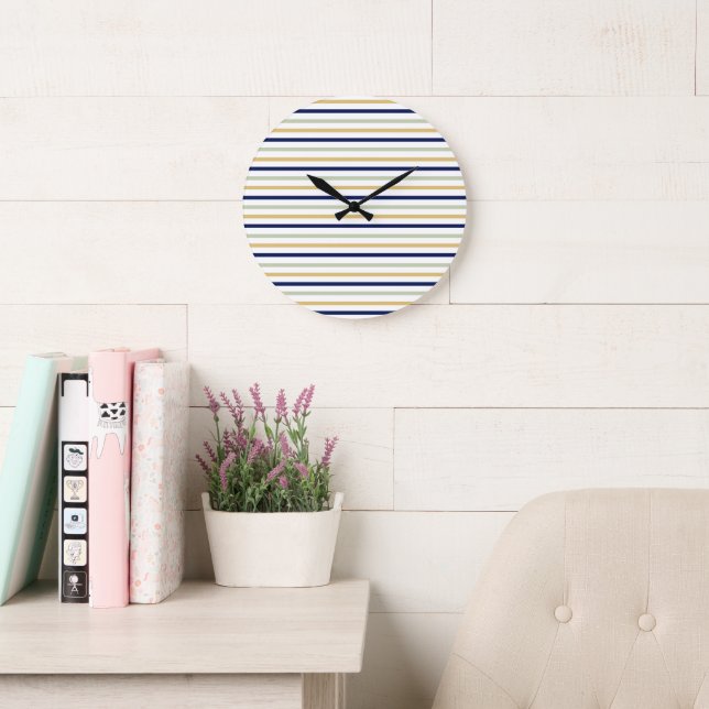 Grande Relógio Elegante Striped (Sala de leitura)