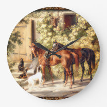 Relógio equestre antiquado elegante
