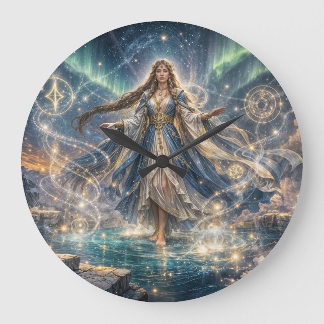 Grande Relógio Fantasia Celestial Feiticeira – Azul Místi (Frente)