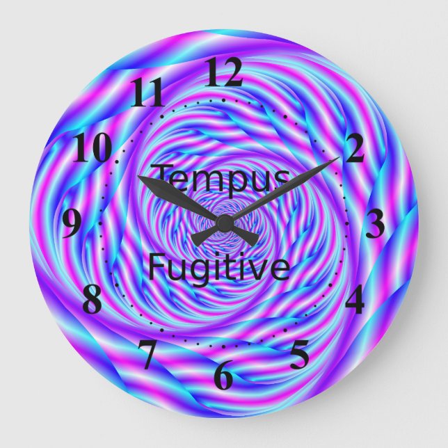 Grande Relógio Fugitivo Tempus de cor azul e rosa (Frente)