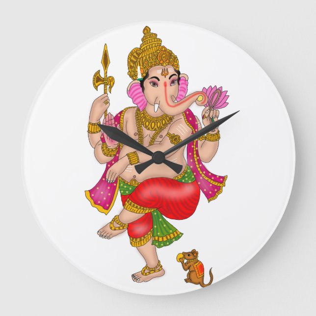 Grande Relógio Ganesha Dançante (Frente)