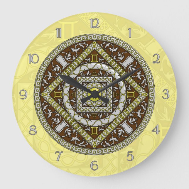 Grande Relógio Gemini Mandala (Frente)