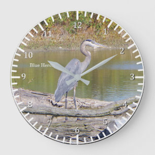 Grande relógio Heron azul