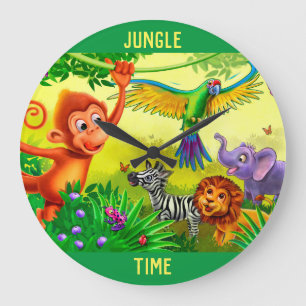 Grande Relógio infantil dos animais da selva