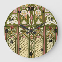 Relógio inspirado em vidros manchados de Artes e A