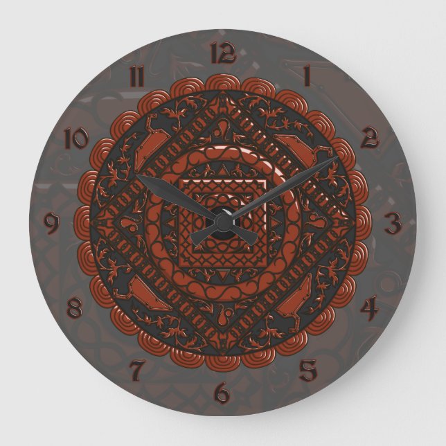 Grande Relógio Leo Mandala (Frente)