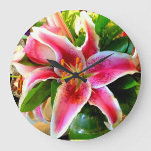Grande relógio lírio rosa stargazer