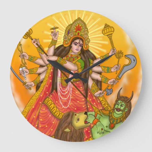 Grande Relógio Mahishasur Mardini Durga (Frente)