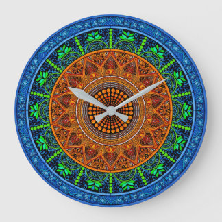 Grande Relógio Mandala de Geometria Sagrada