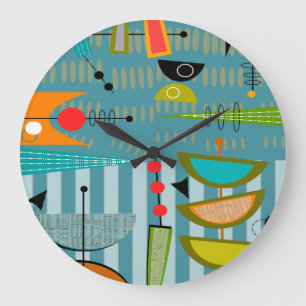 Grande Relógio Moderno do Século médio Meio Ovais 27