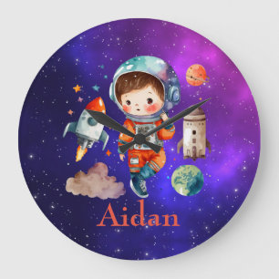 Grande Relógio personalizado da parede dos astronautas do